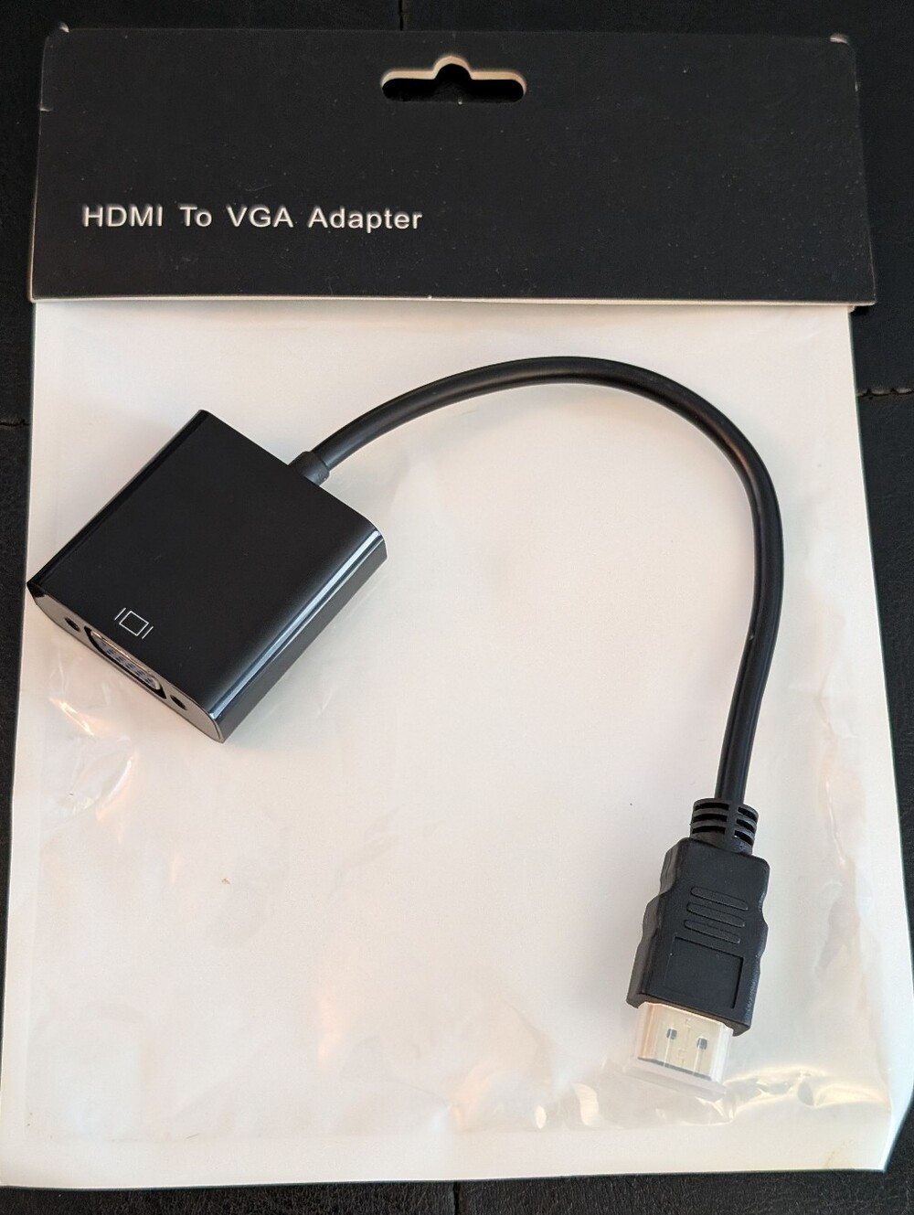 (2 For $10) HDMI to VGA Adapter Cable - Black